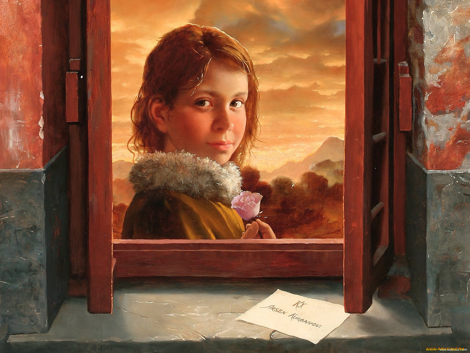 arsen, kurbanov, girl, with, rose, detail, , , 
